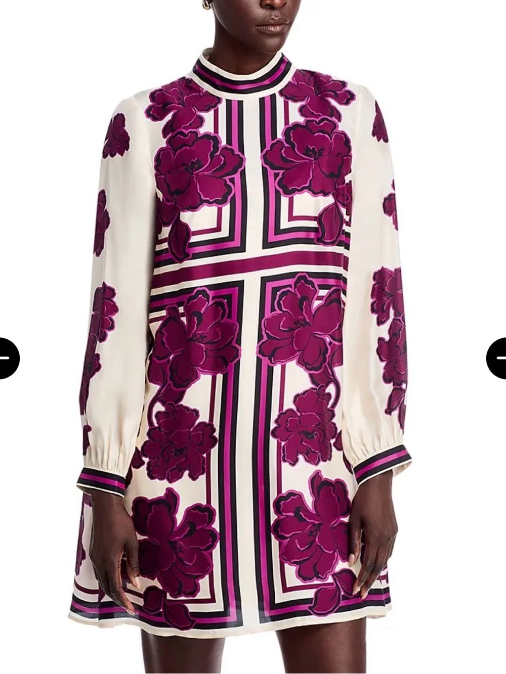 Johnny Was Cream Shift Dress with Magenta Floral Print